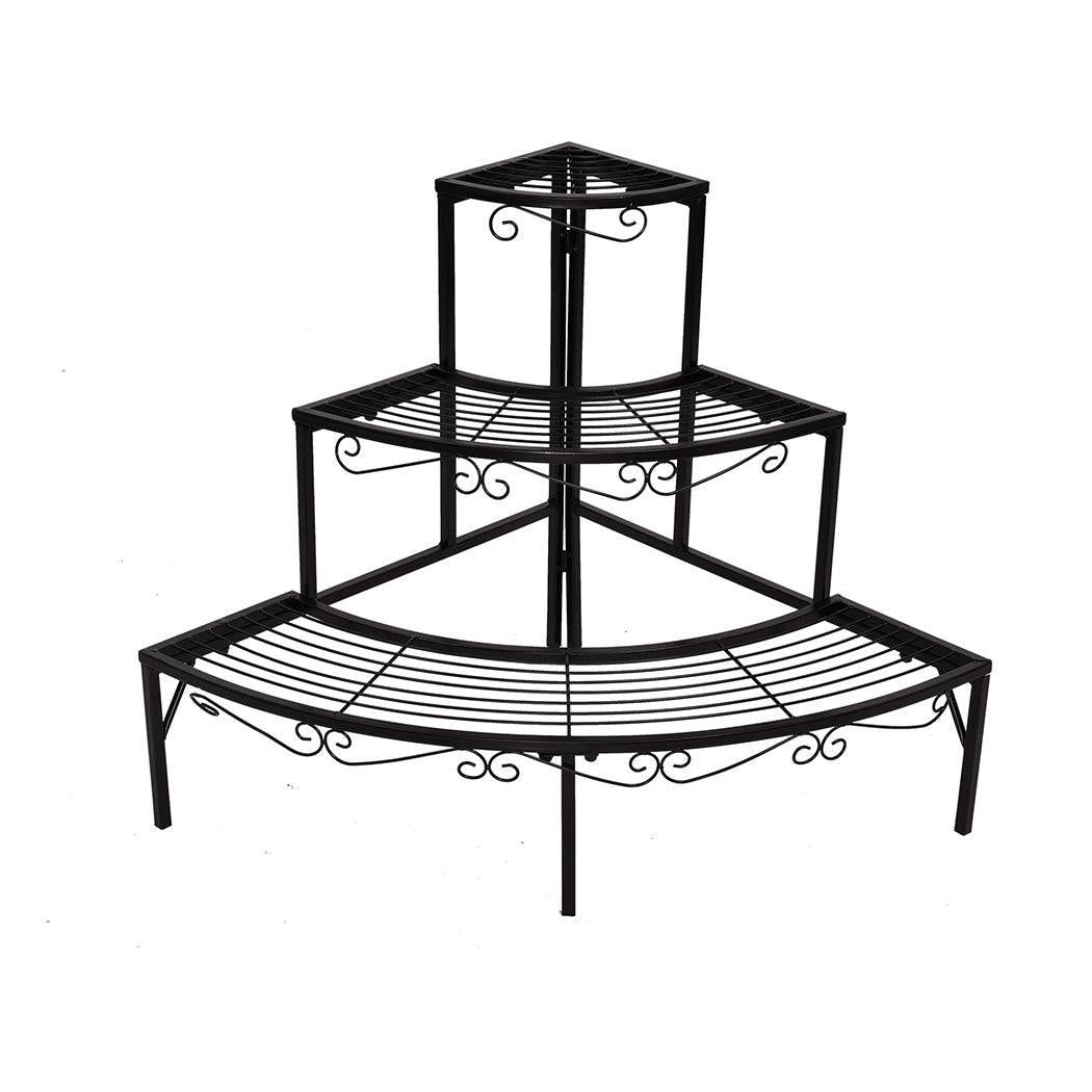 Levede Outdoor Indoor Pot Plant Stand Garden Metal 3 Tier Planter Corner Shelf Deals499