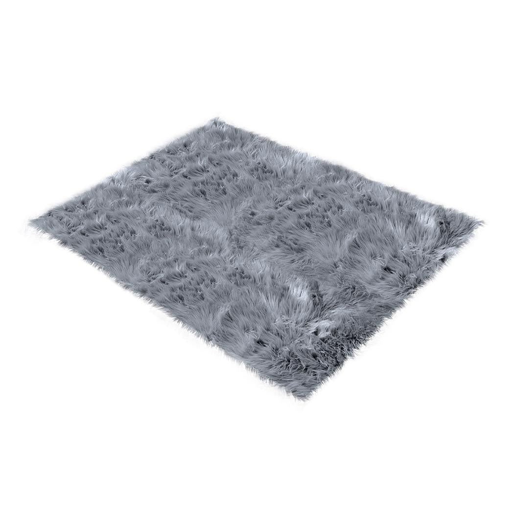 Floor Rugs Sheepskin Shaggy Rug Carpet Bedroom Living Room Mat 60X120 Dark Grey Deals499