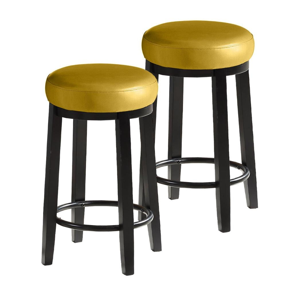 2x Levede 75cm Swivel Bar Stool Kitchen Stool Wood Barstool Dining Chair Citrine Deals499