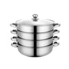 4 Tier Stainless Steel Steamer Meat Vegetable Cooking Steam Hot Pot Kitchen Tool Deals499