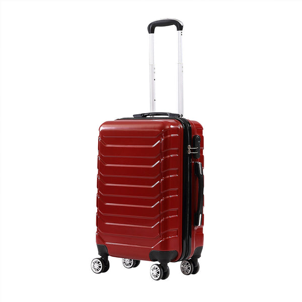 Suitcase Luggage Set 3 Piece Sets Travel Organizer Hard Cover Packing Lock Red Deals499