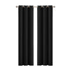 2x Blockout Curtains Panels 3 Layers Eyelet Room Darkening 132x160cm Black Deals499