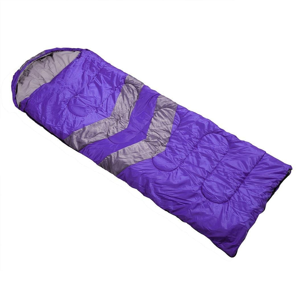 Mountview -20°C Outdoor Camping Thermal Sleeping Bag Envelope Tent Hiking Purple Deals499