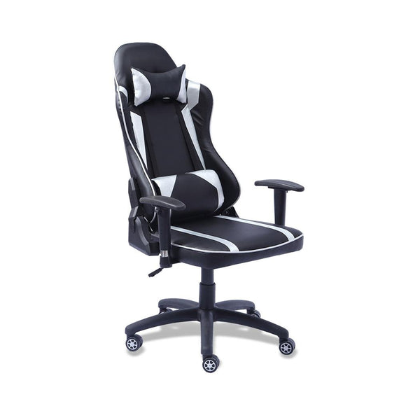 Levede Executive Gaming Office Chair Racing Computer PU Leather Recliner Silver Deals499