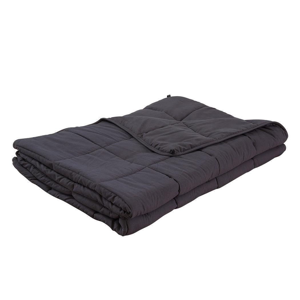 DreamZ 9KG Weighted Blanket Promote Deep Sleep Anti Anxiety Single Dark Grey Deals499