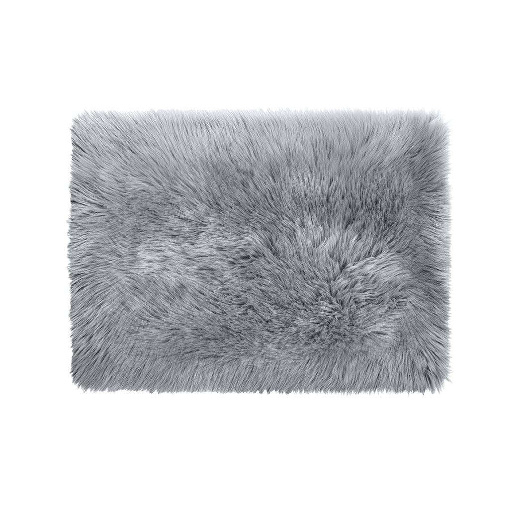 Floor Rugs Sheepskin Shaggy Rug Area Carpet Bedroom Living Room Mat 80X150 Grey Deals499