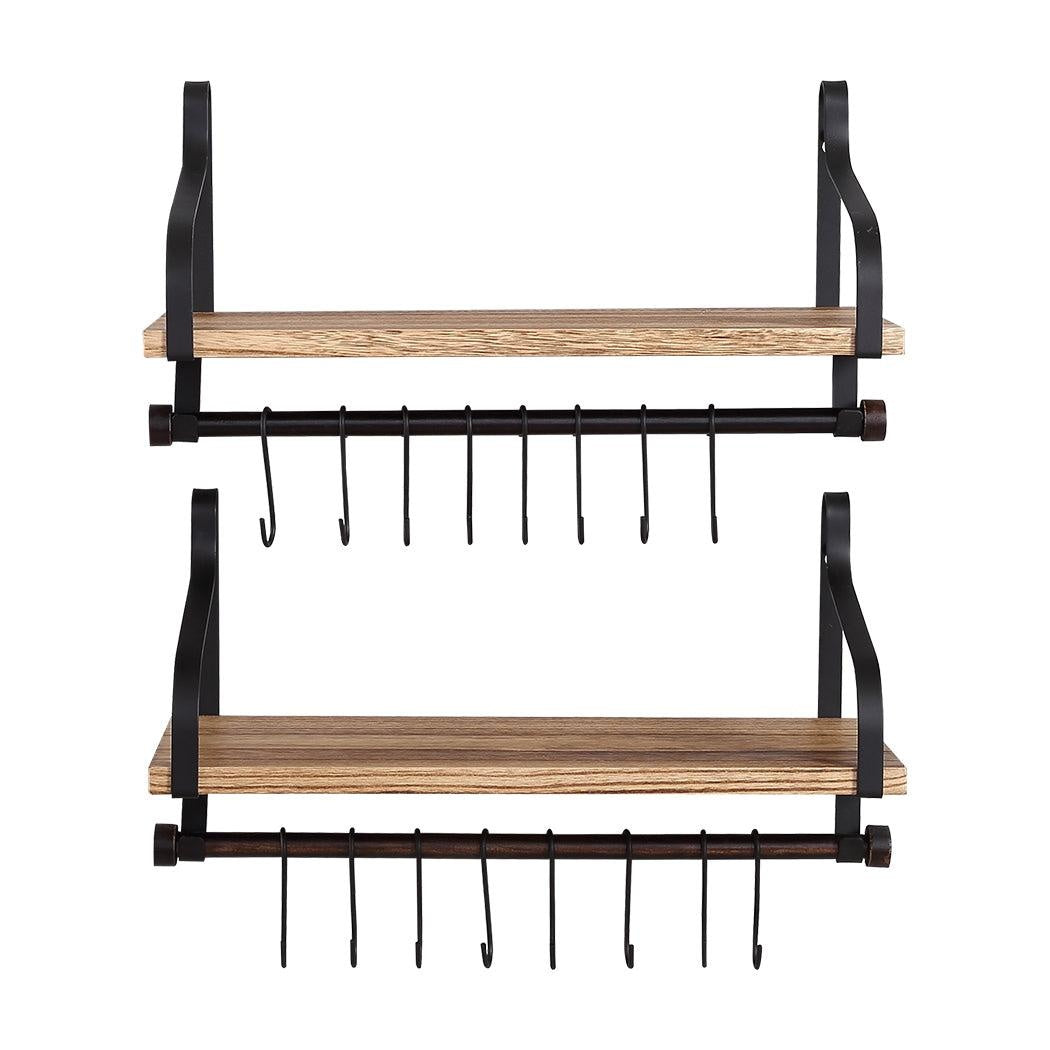 Levede Floating Shelf Brackets Wall Shelves Mount Display Rack Storage Hook 2pcs Deals499