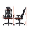 Levede Executive Gaming Office Chair Racing Computer PU Leather Recliner Silver Deals499