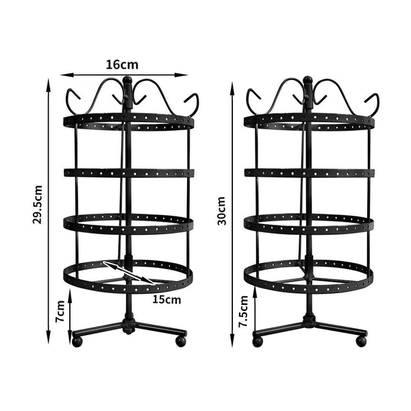 Earring Holder Stand Jewelry Display Hanging Rack Storage Metal Organizer 4 Tier Black Deals499