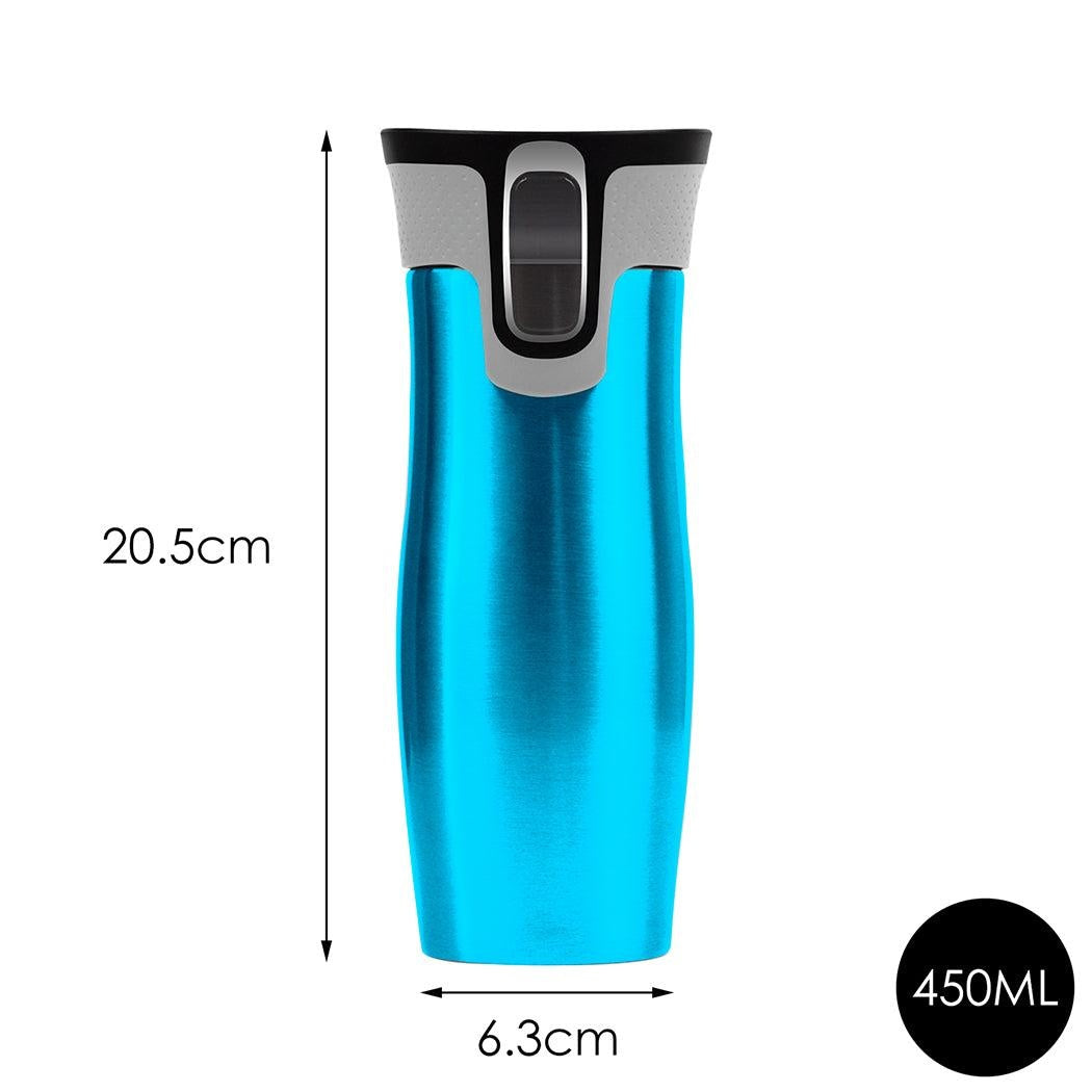 473ml 16OZ Thermal Coffee Hot Water Travel Mug Drink Bottle Flask Autoseal Blue Deals499