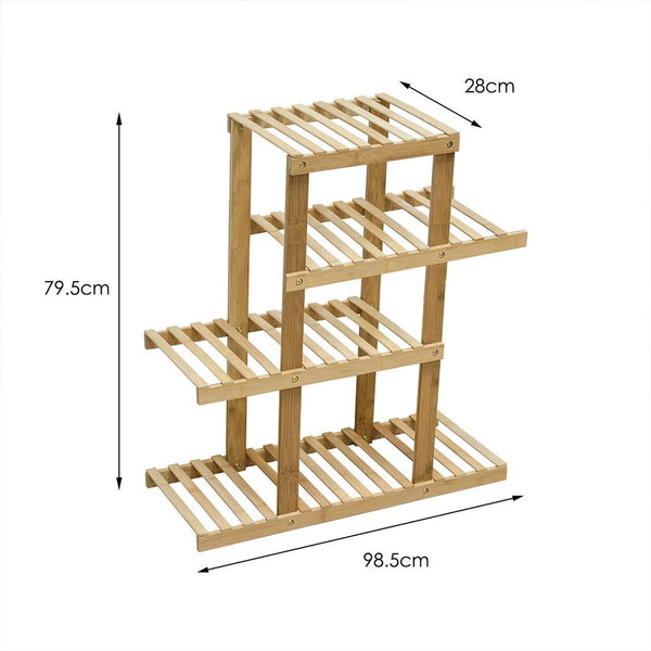 4 Tiers Premium Bamboo Wooden Plant Stand In/outdoor Garden Planter Flower shelf Deals499