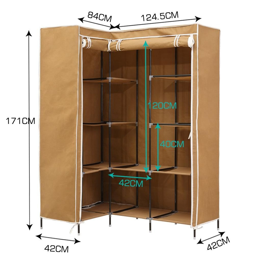 Levede Portable Wardrobe Clothes Closet Storage Cabinet Organizer With Shelves Deals499