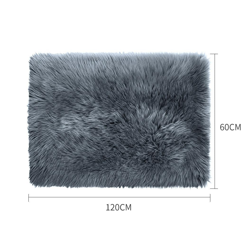 Floor Rugs Sheepskin Shaggy Rug Carpet Bedroom Living Room Mat 60X120 Dark Grey Deals499