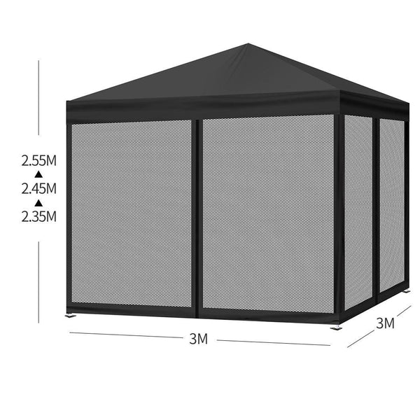 Mountview Gazebo Pop Up Marquee Outdoor Canopy 3x3m Wedding Tent Mesh Side Wall Deals499