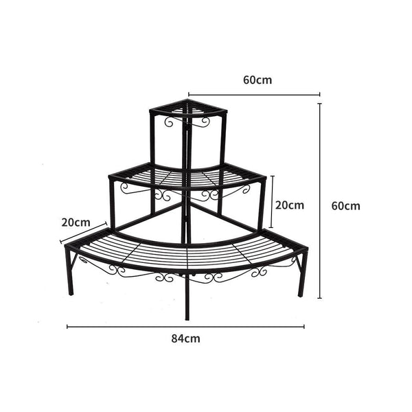 Levede Outdoor Indoor Pot Plant Stand Garden Metal 3 Tier Planter Corner Shelf Deals499