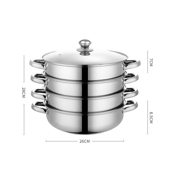 4 Tier Stainless Steel Steamer Meat Vegetable Cooking Steam Hot Pot Kitchen Tool Deals499