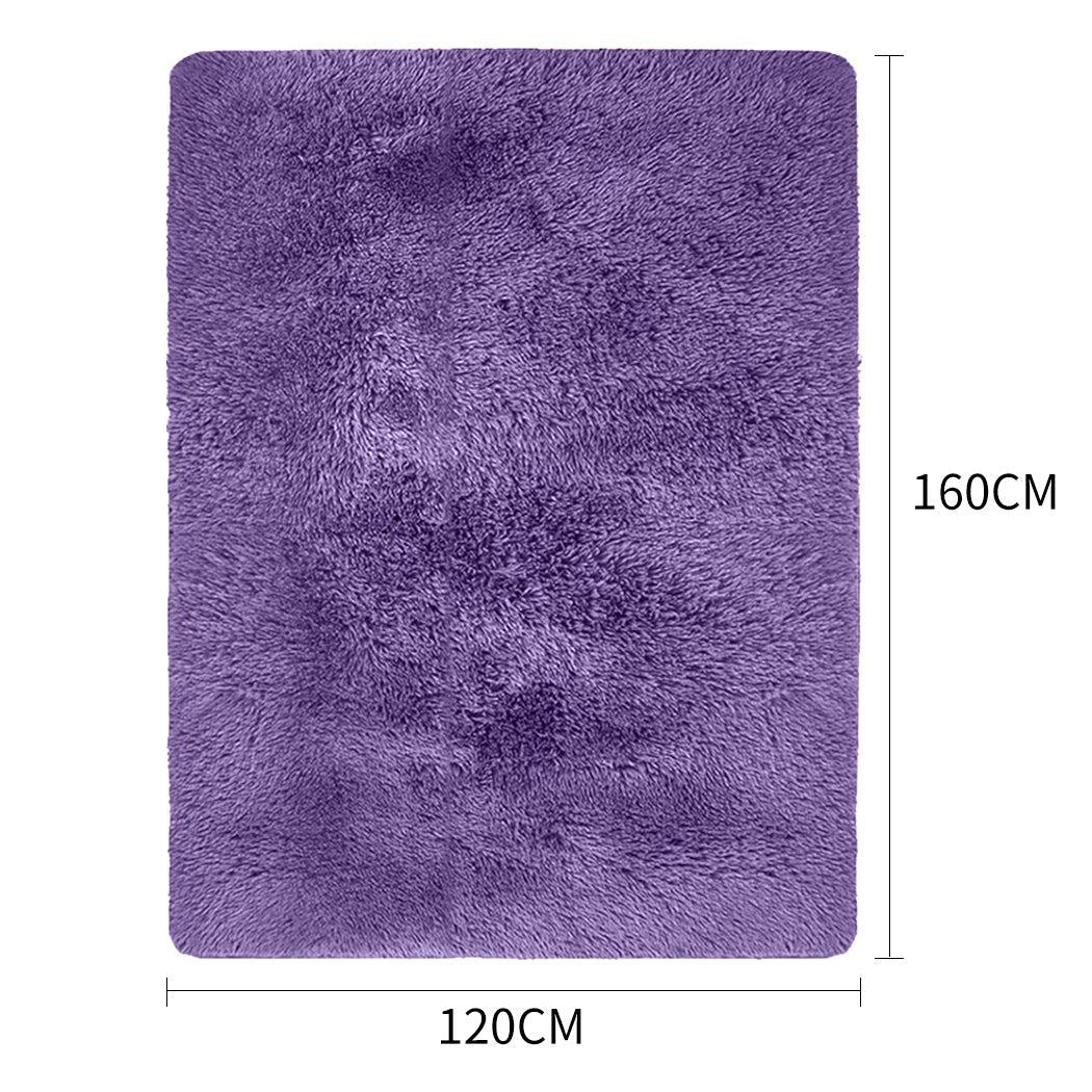 Designer Soft Shag Shaggy Floor Confetti Rug Carpet Home Decor 120x160cm Purple Deals499