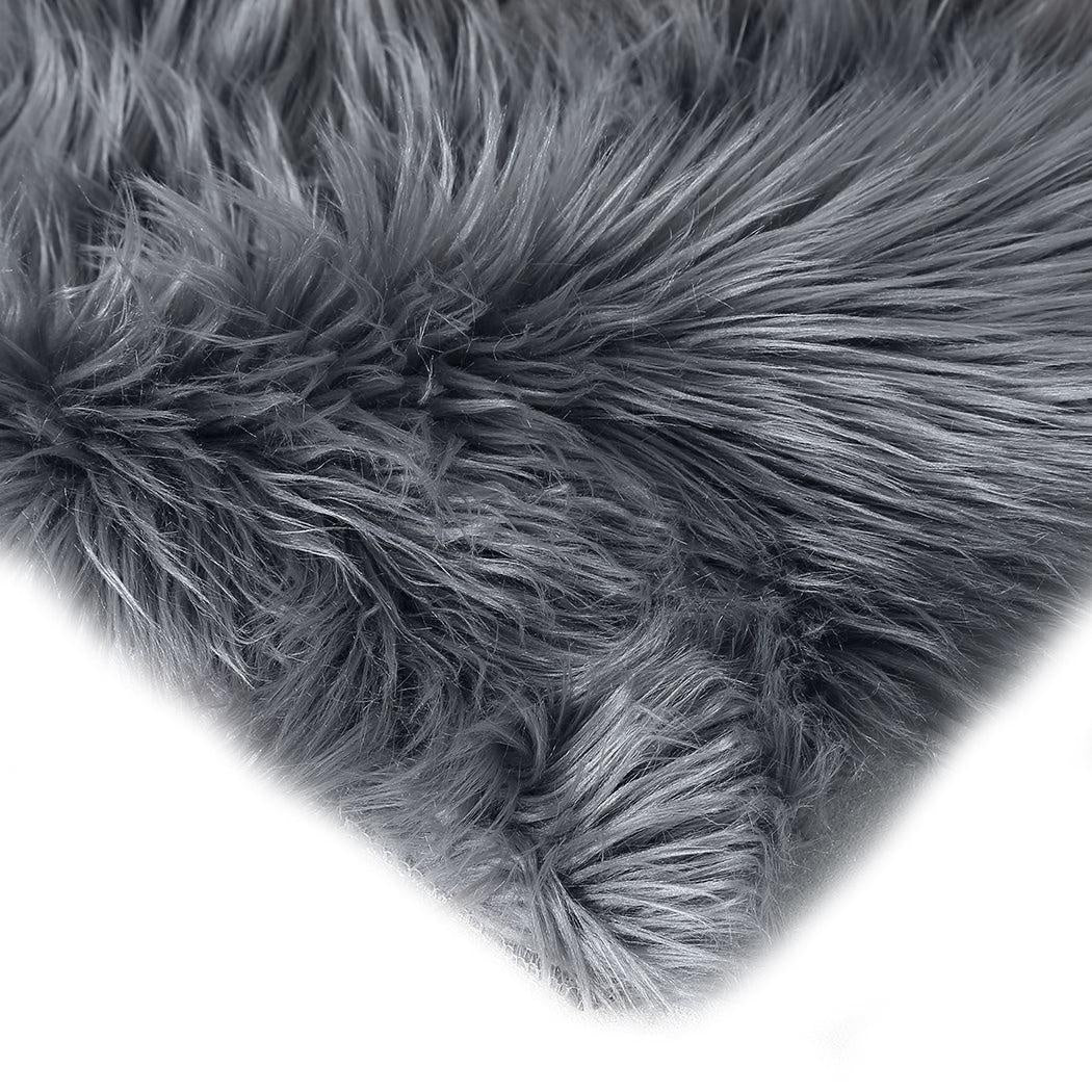 Floor Rugs Sheepskin Shaggy Rug Carpet Bedroom Living Room Mat 160X230 Dark Grey Deals499