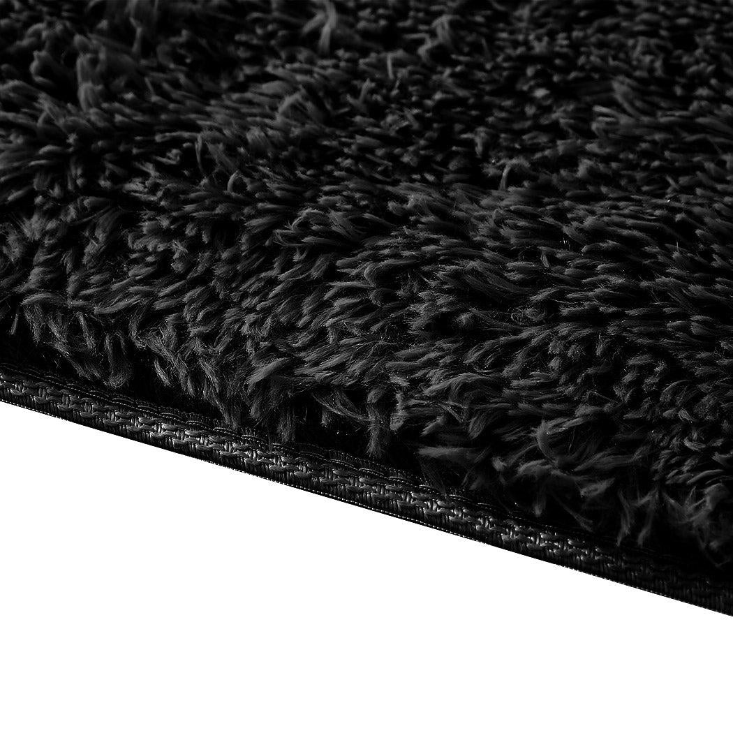 Designer Soft Shag Shaggy Floor Confetti Rug Carpet Home Decor 80x120cm Black Deals499