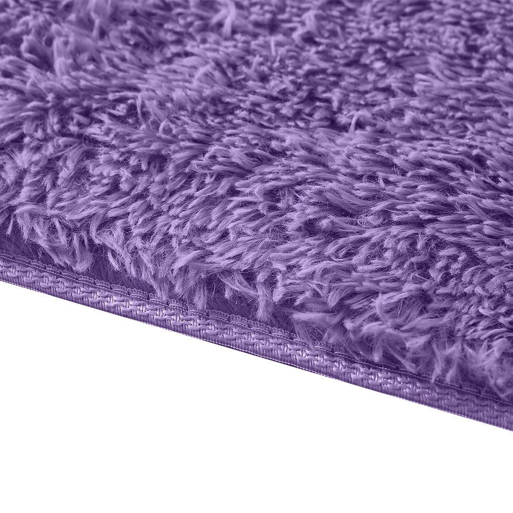 Designer Soft Shag Shaggy Floor Confetti Rug Carpet Home Decor 120x160cm Purple Deals499