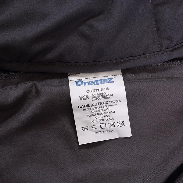 DreamZ 7KG Weighted Blanket Promote Deep Sleep Anti Anxiety Single Dark Grey Deals499