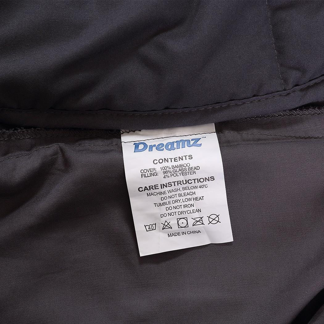 DreamZ 9KG Weighted Blanket Promote Deep Sleep Anti Anxiety Double Dark Grey Deals499