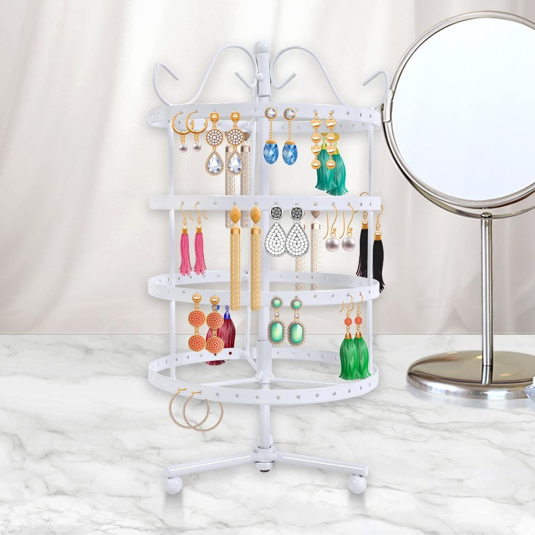 Earring Holder Stand Jewelry Display Hanging Rack Storage Metal Organizer 4 Tier White Deals499