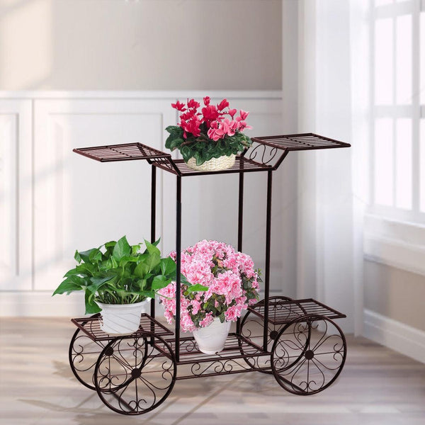 Levede Plant Stand Outdoor Indoor Metal Flower Pots Rack Corner Planter Shelf Deals499