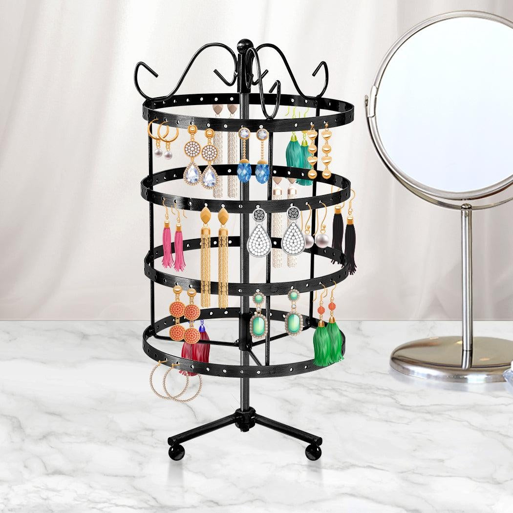 Earring Holder Stand Jewelry Display Hanging Rack Storage Metal Organizer 4 Tier Black Deals499