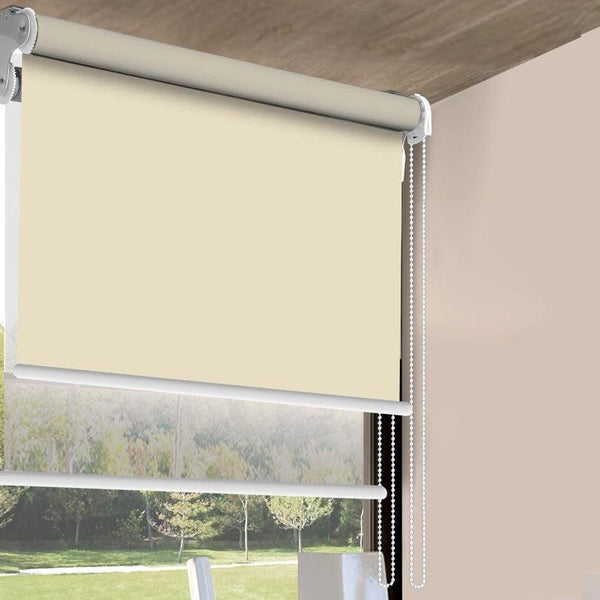 Modern Day/Night Double Roller Blinds Commercial Quality 210x210cm Cream White Deals499