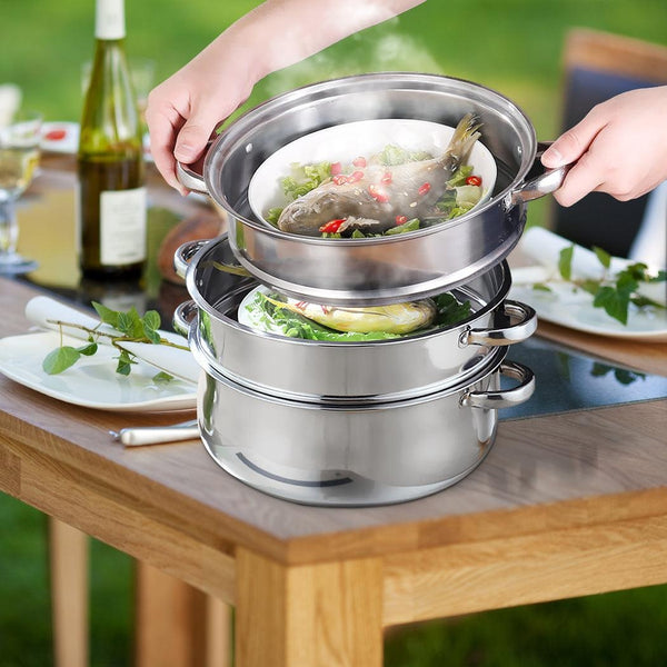 4 Tier Stainless Steel Steamer Meat Vegetable Cooking Steam Hot Pot Kitchen Tool Deals499