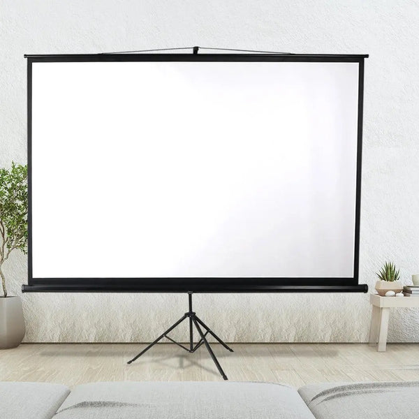 100 Inch Projector Screen Tripod Stand Home Pull Down Outdoor Screens Cinema 3D Deals499