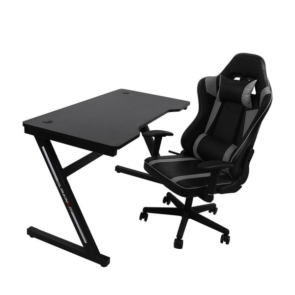 Gaming Chair Desk Computer Gear Set Racing Desk Office Laptop Chair Study Home Z shaped Desk Silver Chair Deals499