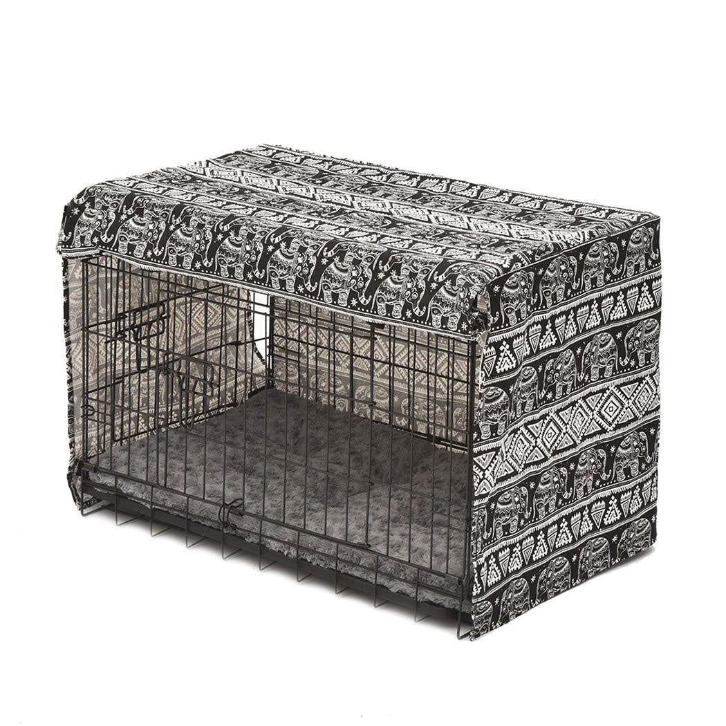 PaWz Pet Dog Cage Crate Metal Carrier Portable Kennel With Bed Cover 36