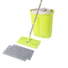 Flat Mop Bucket Floor Cleaner Set Stainless Steel Wet Dry Microfiber Mop Heads Deals499