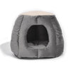 Pet Bed Cat Beds Bedding Castle Igloo Round Nest Comfy Kennel Cave Grey L Deals499