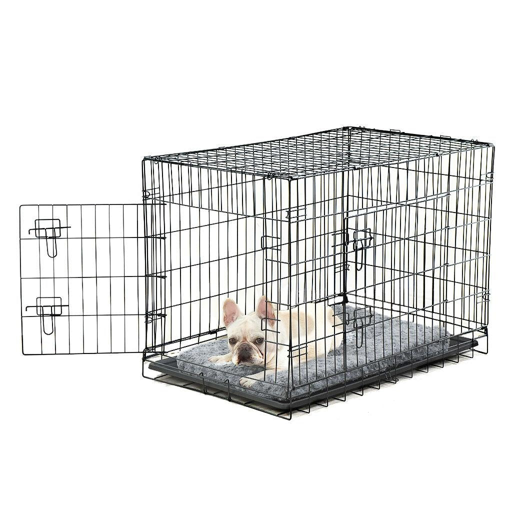 PaWz Pet Dog Cage Crate Metal Carrier Portable Kennel With Bed 42