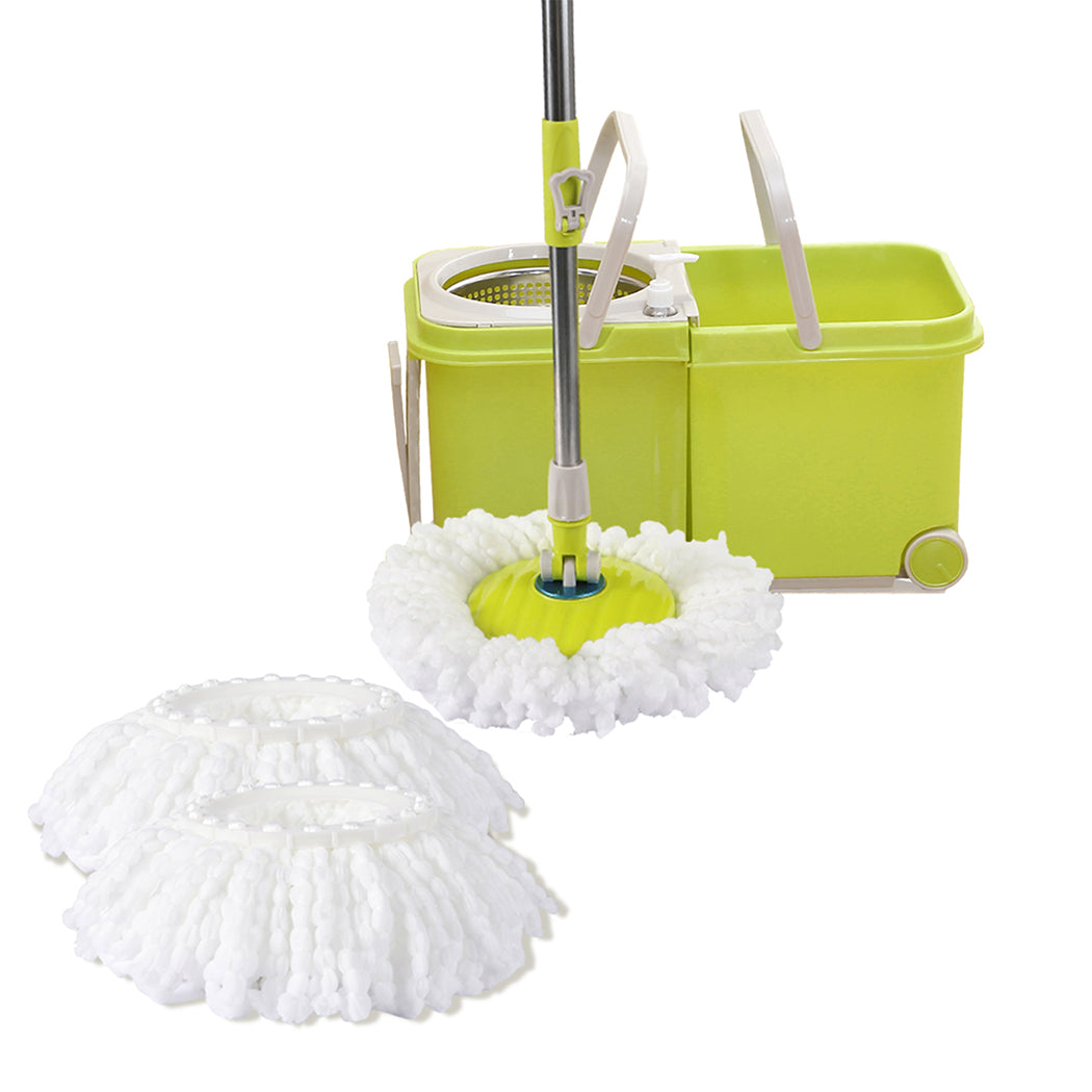 Spin Mop Bucket Set 360° Spinning Stainless Steel Rotating Wet Dry Wheels AU Deals499