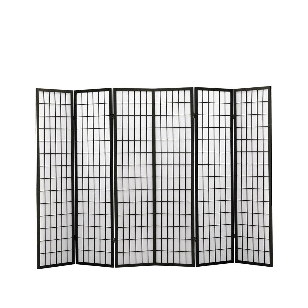 Levede 6 Panel Free Standing Foldable  Room Divider Privacy Screen Black Frame Deals499