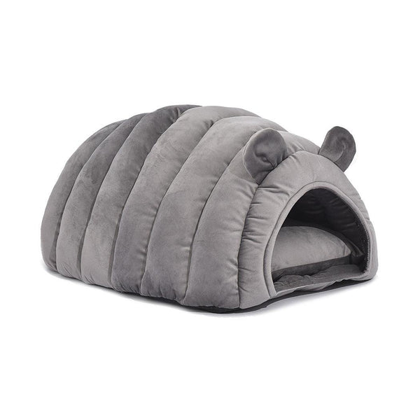 Pet Bed Comfy Kennel Cave Cat Beds Bedding Castle Igloo Round Nest Grey L Deals499