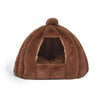 Pet Bed Comfy Kennel Cave Cat Dog Beds Bedding Castle Igloo Nest Brown L Deals499