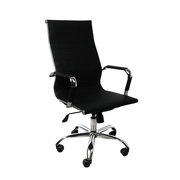 2PCS Office Chair Home Gaming Work Study Chairs PU Mat Seat Back Computer Black Deals499