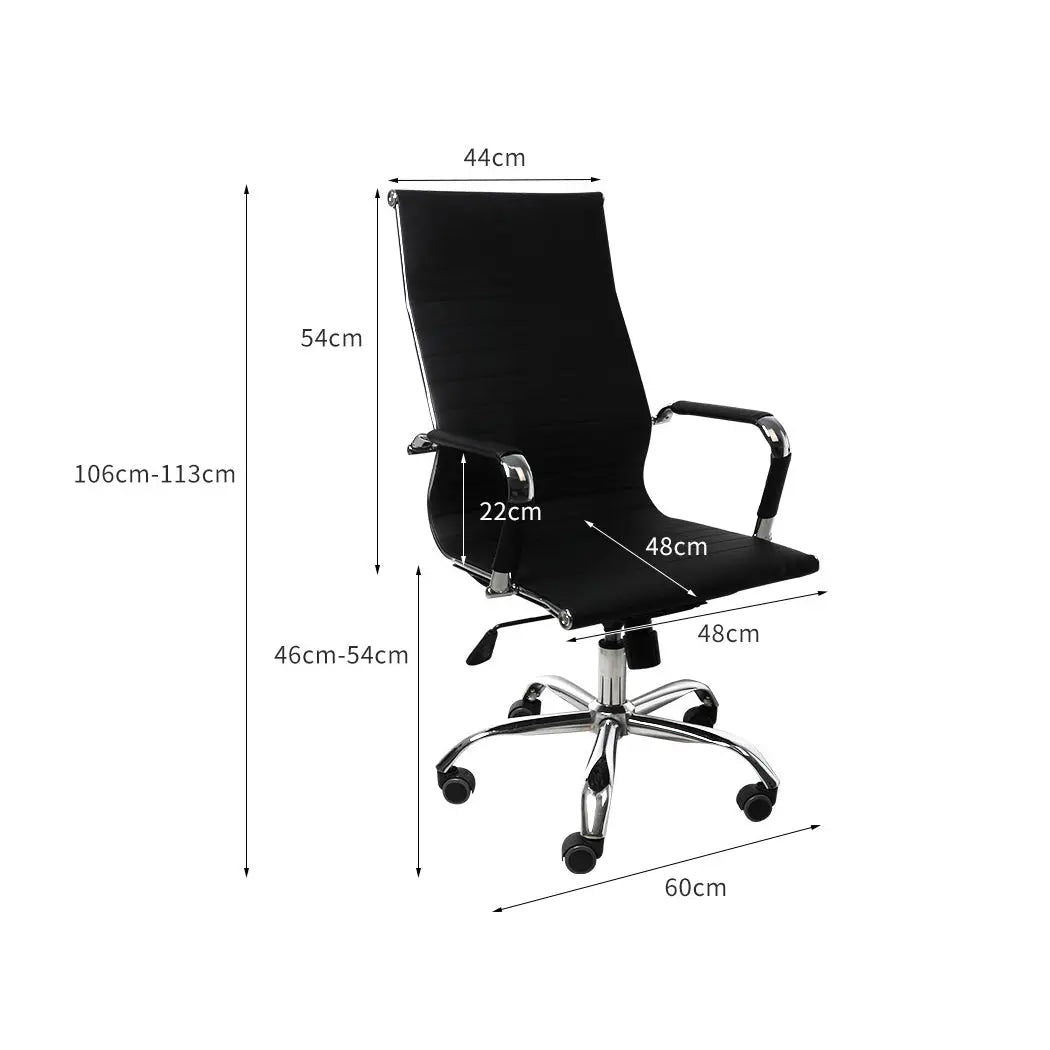 2PCS Office Chair Home Gaming Work Study Chairs PU Mat Seat Back Computer Black Deals499