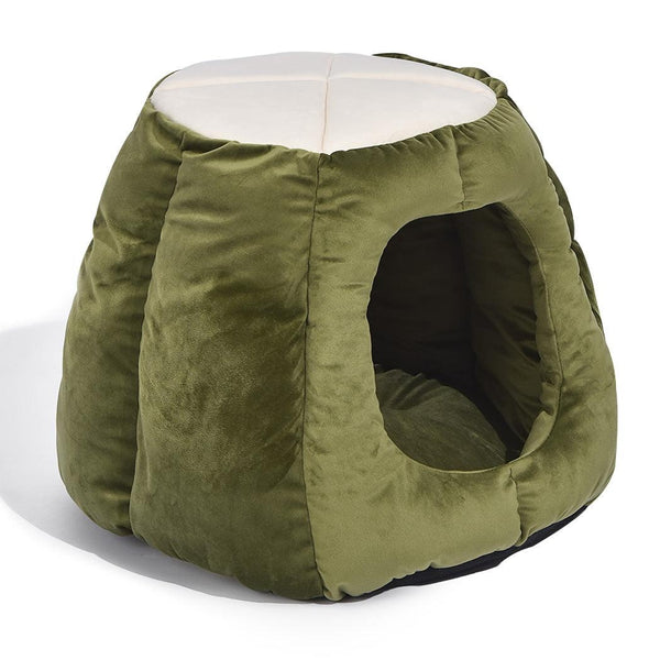 Pet Bed Cat Beds Bedding Castle Igloo Round Nest Comfy Kennel Cave Green L Deals499