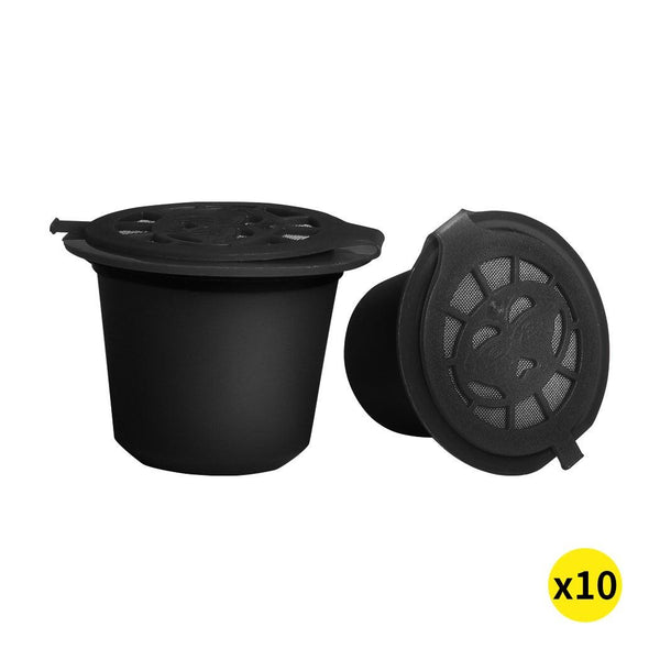 10x Refillable Reusable Coffee Filter Capsules Pods Pod for Nespresso Machine Black Deals499