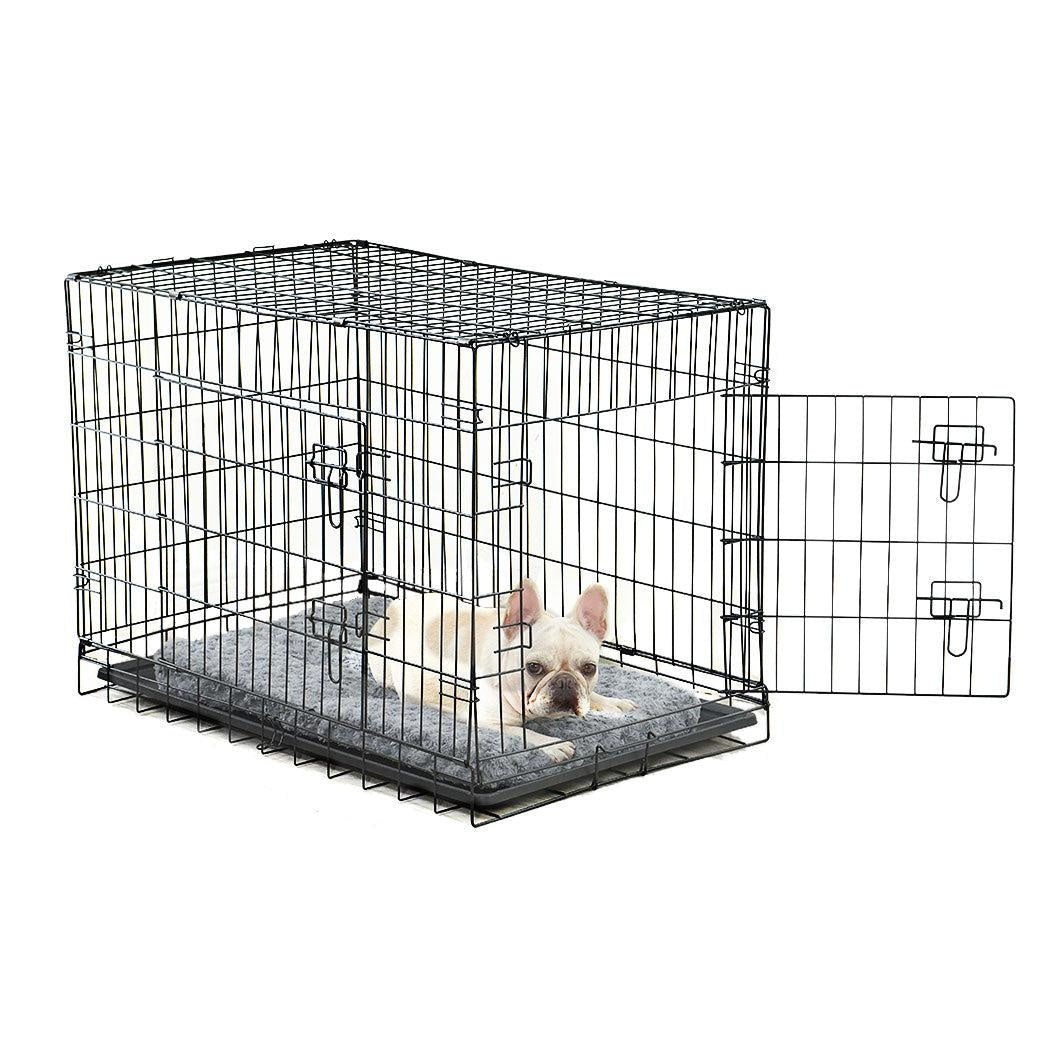 PaWz Pet Dog Cage Crate Metal Carrier Portable Kennel With Bed 42