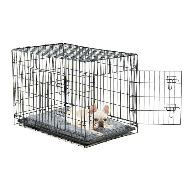 PaWz Pet Dog Cage Crate Metal Carrier Portable Kennel With Bed 42" Deals499