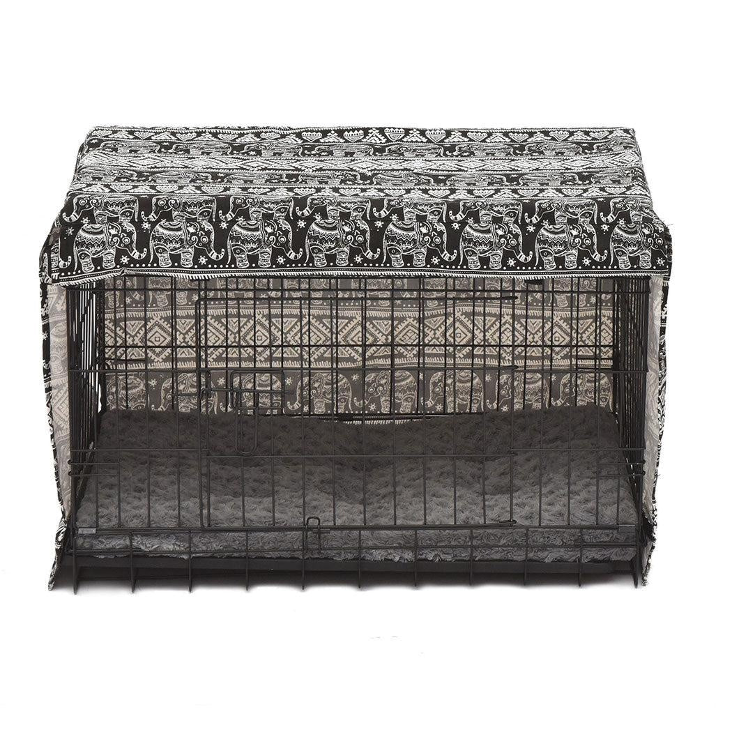 PaWz Pet Dog Cage Crate Metal Carrier Portable Kennel With Bed Cover 48