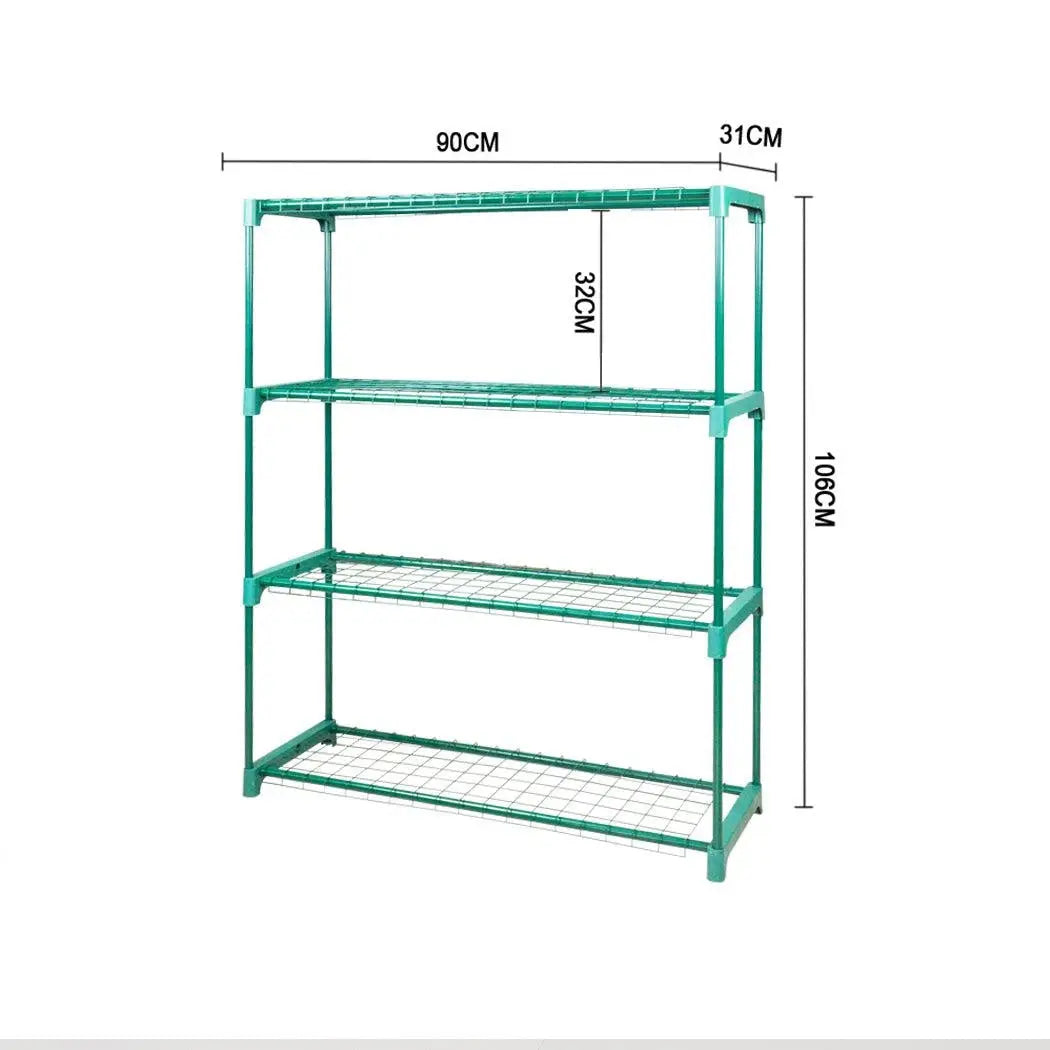 2x 4 Tier Plant Shelve Garden Greenhouse Steel Storage Shelving Frame Stand Rack Deals499