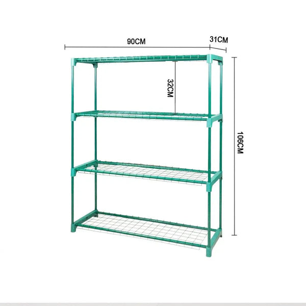 2x 4 Tier Plant Shelve Garden Greenhouse Steel Storage Shelving Frame Stand Rack Deals499